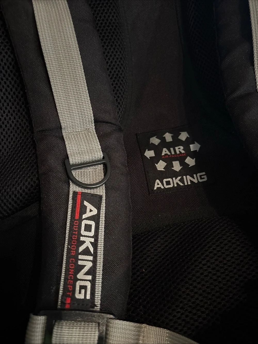 AOKING Large Hiking Backpack 40L 45L Travel Camping Trekking Air Passage Black